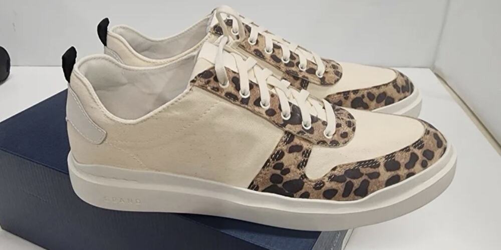 Cole Haan Grandpro Rally Canvas Court Natural Cotton/Leopard Print Sneakers